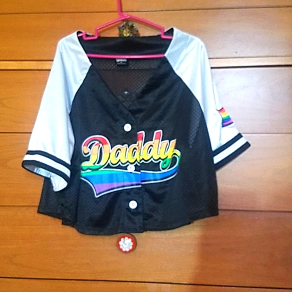 "Daddy" Pride Crop Top Baseball Shirt